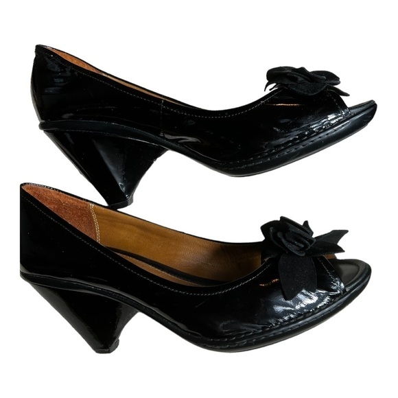 Geox peep toe cone heel patent leather heels size 39 - Picture 10 of 11